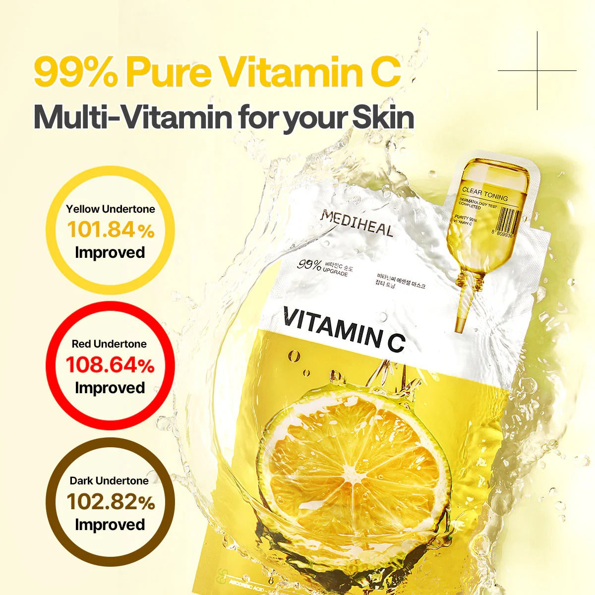 MEDIHEAL | Vitamin C Essential Mask Clear Toning