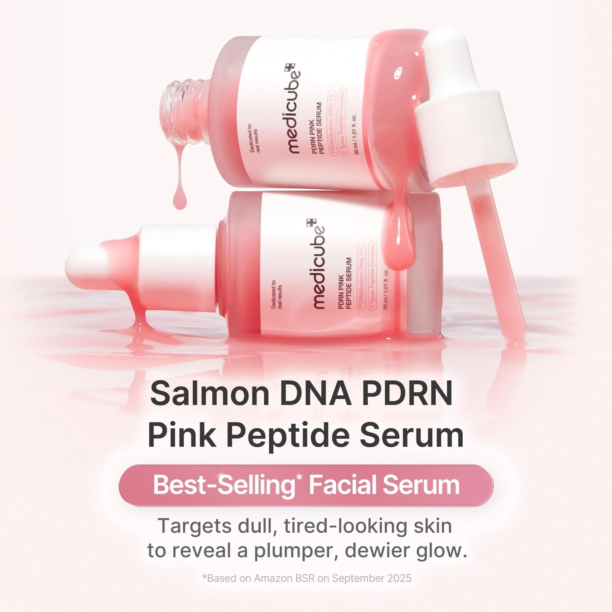 MEDICUBE | PDRN Pink Peptide Ampoule Set 30 ml (+ Ampoule 10 ml + Moisturizing Cream 10 ml)